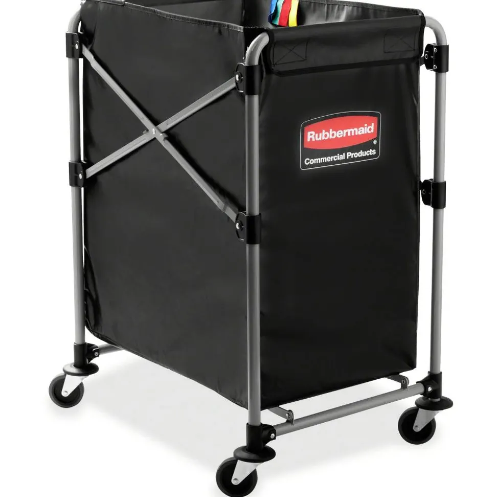 Rubbermaid Collapsible X-Cart, 4-Bushel, 24"H x 20 5/16"W x 24 1/8"D, Black