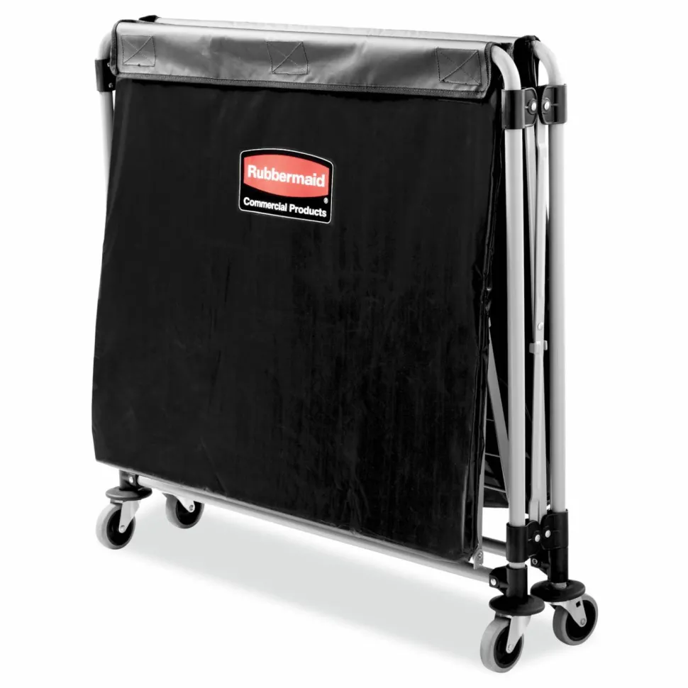 Rubbermaid Collapsible X-Cart, 8-Bushel, 34 5/8"H x 24 1/8"W x 35 3/4"D, Black