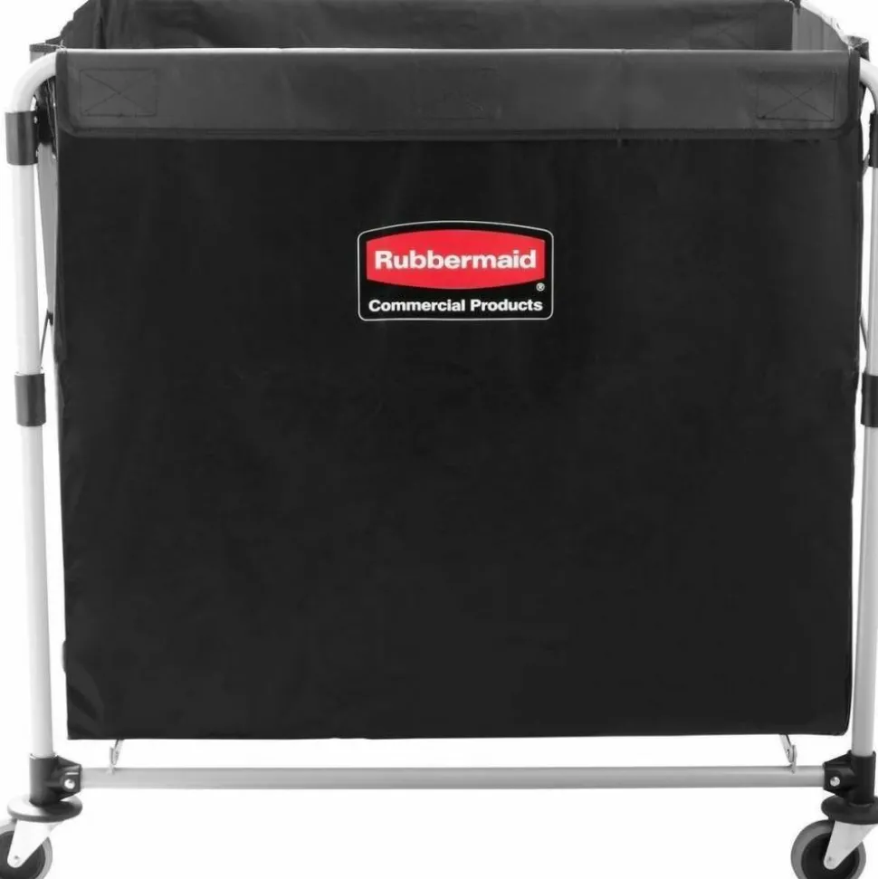 Rubbermaid Collapsible X-Cart, 8-Bushel, 34 5/8"H x 24 1/8"W x 35 3/4"D, Black