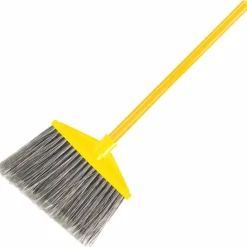 Rubbermaid Commercial Angle Broom - 10.50" Polypropylene Bristle - 1" Handle Diameter - Metal, Metal Handle - Gray - 6 / Carton