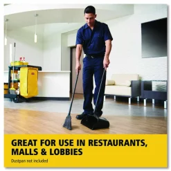 Rubbermaid Commercial Angled Lobby Broom, Poly Bristles, 35" Length, Black