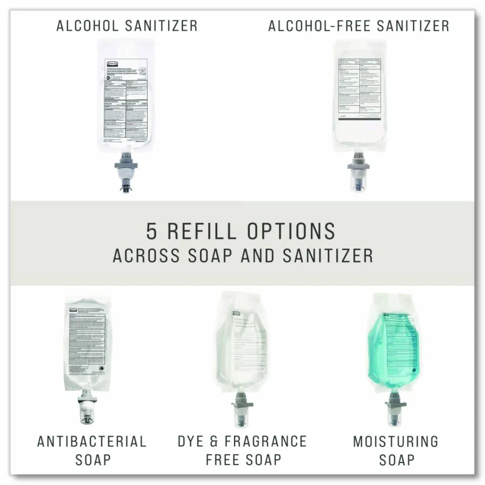 Rubbermaid Commercial AutoFoam Refill With Alcohol Foam Hand Sanitizer, Clear, 1,000 mL, Unscented, 4/Carton