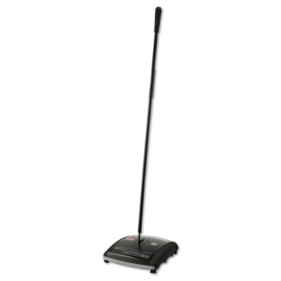 Rubbermaid Commercial Brushless Mechanical Sweeper, 44" Handle, Black/Yellow