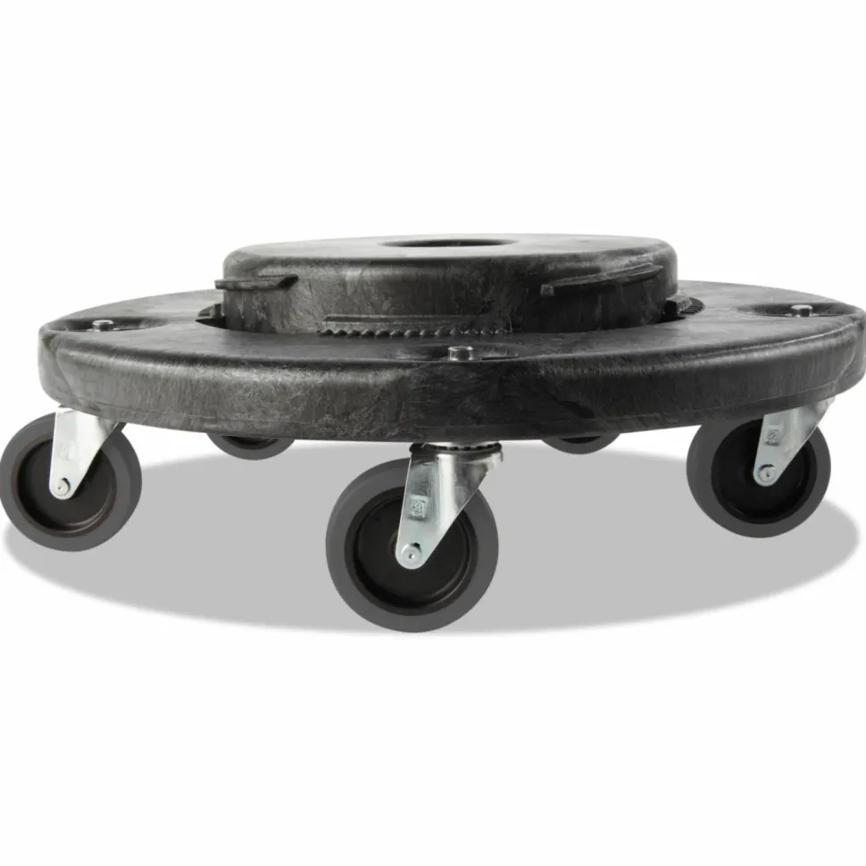 Rubbermaid Commercial Brute Quiet Dolly, 250 lb Capacity, 18.25" Diameter x 6.63"h, Black