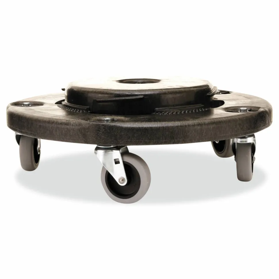 Rubbermaid Commercial Brute Quiet Dolly, 250 lb Capacity, 18.25" Diameter x 6.63"h, Black