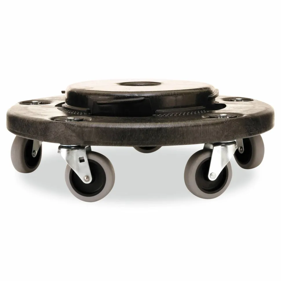 Rubbermaid Commercial Brute Quiet Dolly, 250 lb Capacity, 18.25" Diameter x 6.63"h, Black
