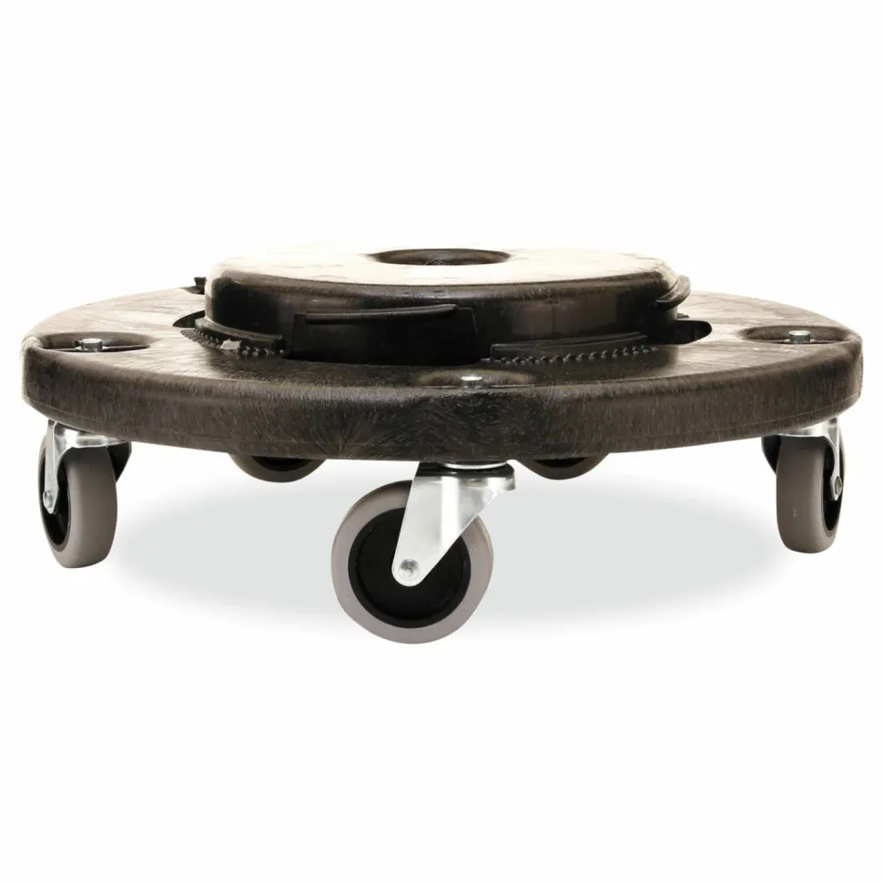 Rubbermaid Commercial Brute Quiet Dolly, 250 lb Capacity, 18.25" Diameter x 6.63"h, Black