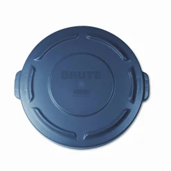 Rubbermaid Commercial BRUTE Self-Draining Flat Top Lids for 20 gal Round BRUTE Containers, 19.88" Diameter, Gray