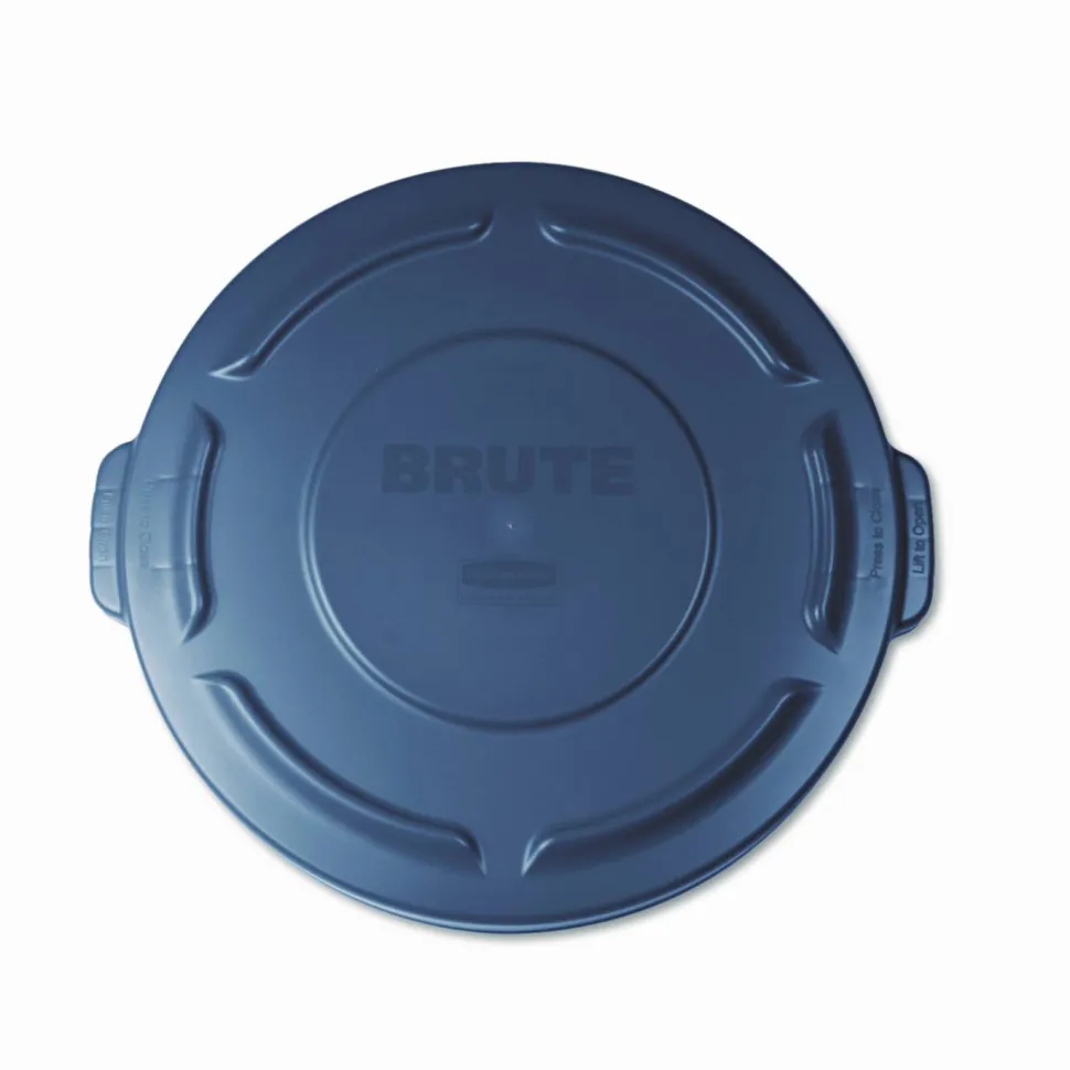 Rubbermaid Commercial BRUTE Self-Draining Flat Top Lids for 20 gal Round BRUTE Containers, 19.88" Diameter, Gray