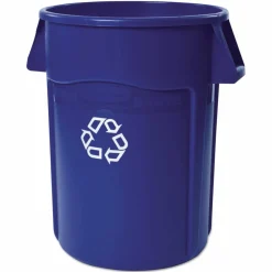 Rubbermaid Commercial Brute Recycling Container, 44 gal, Polyethylene, Blue