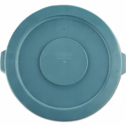 Rubbermaid Commercial BRUTE Self-Draining Flat Top Lids for 32 gal Round BRUTE Containers, 22.25" Diameter x 1.63"h, Gray
