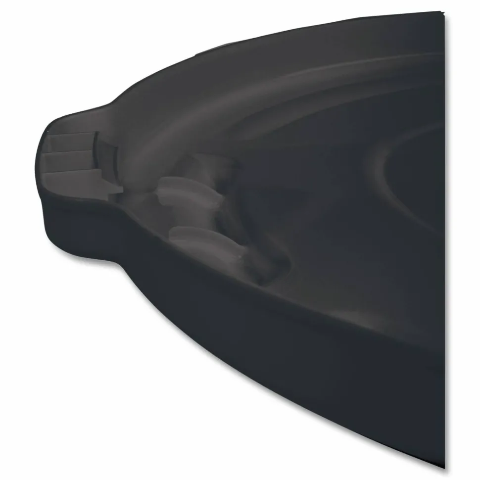 Rubbermaid Commercial BRUTE Self-Draining Flat Top Lids for 32 gal Round BRUTE Containers, 22.25" Diameter, Black