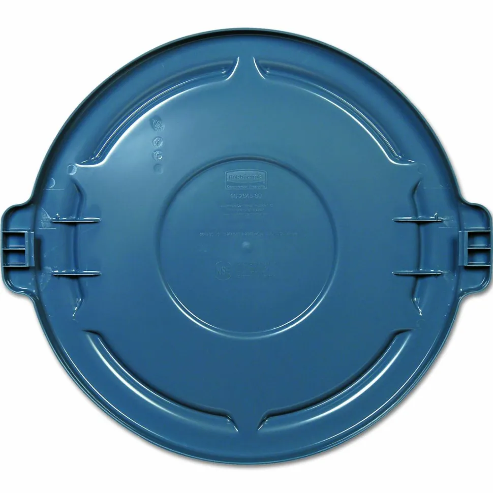 Rubbermaid Commercial BRUTE Self-Draining Flat Top Lids, 24.5" Diameter x 1.5h, Gray