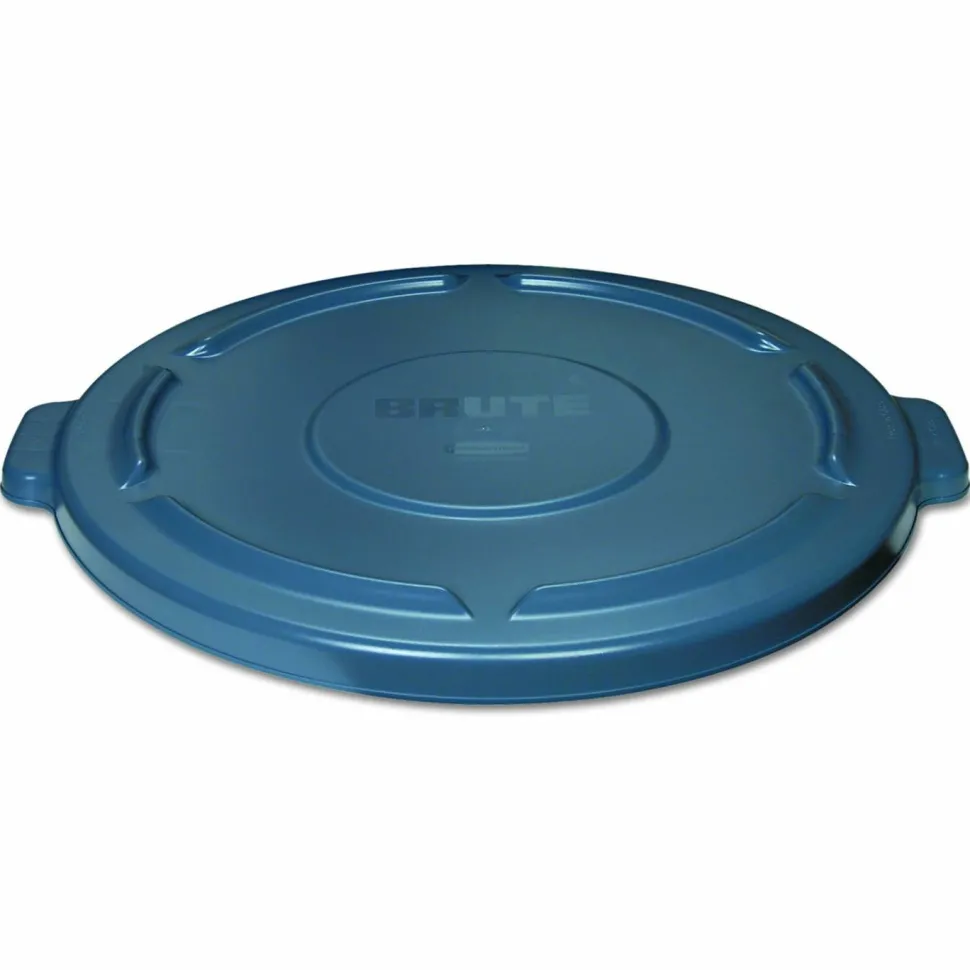 Rubbermaid Commercial BRUTE Self-Draining Flat Top Lids, 24.5" Diameter x 1.5h, Gray
