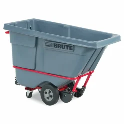 Rubbermaid Commercial BRUTE DURATILT Frame Tilt Truck, Standard Duty, 0.5 cu yd, 850 lb Capacity, Rotomolded Resin/Leakproof Polyethylene, Gray