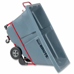 Rubbermaid Commercial BRUTE DURATILT Frame Tilt Truck, Standard Duty, 0.5 cu yd, 850 lb Capacity, Rotomolded Resin/Leakproof Polyethylene, Gray