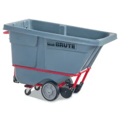 Rubbermaid Commercial BRUTE DURATILT Frame Tilt Truck, Heavy Duty, 0.5 cu yd, 1,400 lb Capacity, Rotomolded Resin/Leakproof Polyethylene, Gray