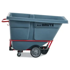Rubbermaid Commercial BRUTE DURATILT Frame Tilt Truck, Heavy Duty, 0.5 cu yd, 1,400 lb Capacity, Rotomolded Resin/Leakproof Polyethylene, Gray