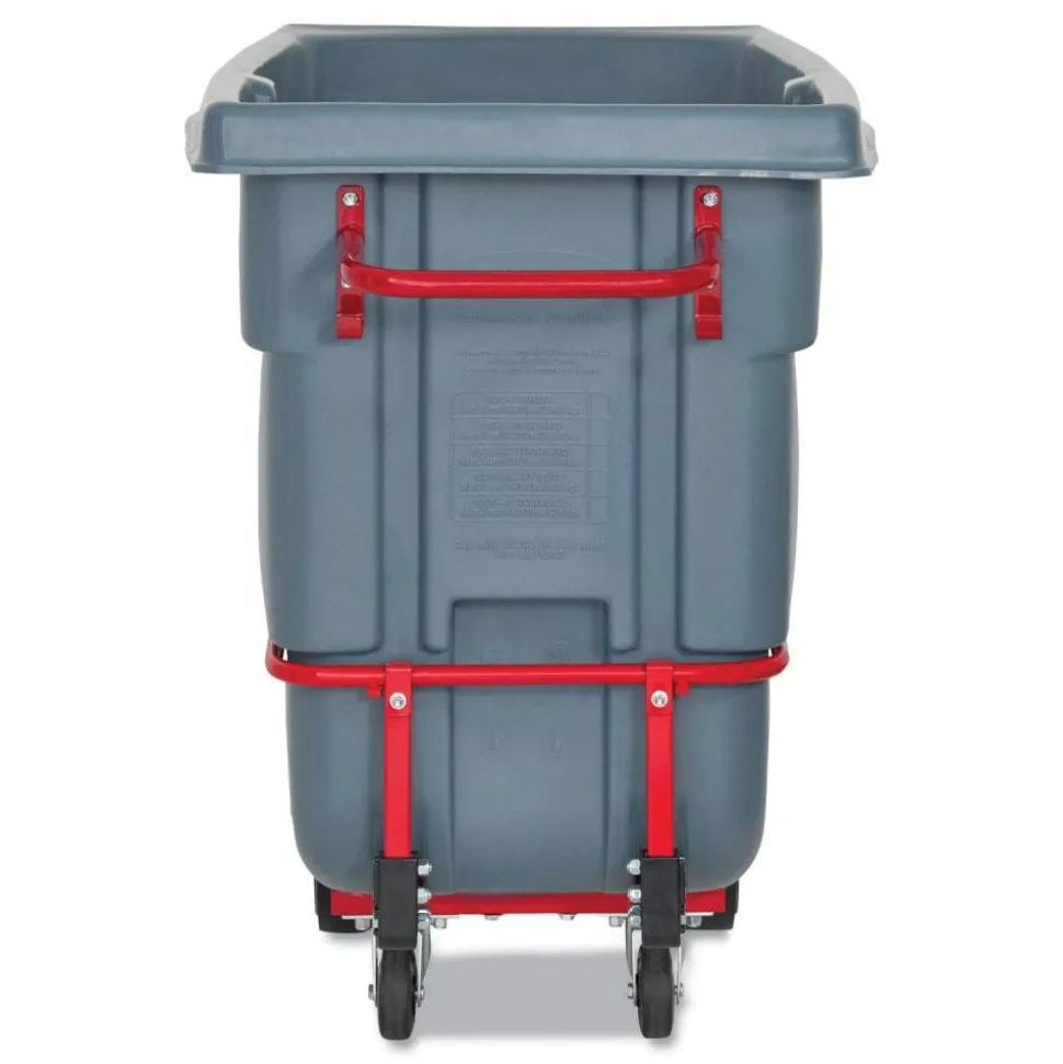 Rubbermaid Commercial BRUTE DURATILT Frame Tilt Truck, Heavy Duty, 0.5 cu yd, 1,400 lb Capacity, Rotomolded Resin/Leakproof Polyethylene, Gray