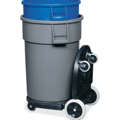 Rubbermaid Commercial BRUTE Tandem Dolly, Two-Container, 300 lb Capacity, 20.25w x 45d x 8h, Black
