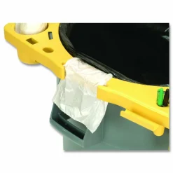 Rubbermaid Commercial BRUTE Standard Brute Rim Caddy, Four Compartments, Fits 32.5" Diameter Cans, 26.5 x 6.75, Yellow