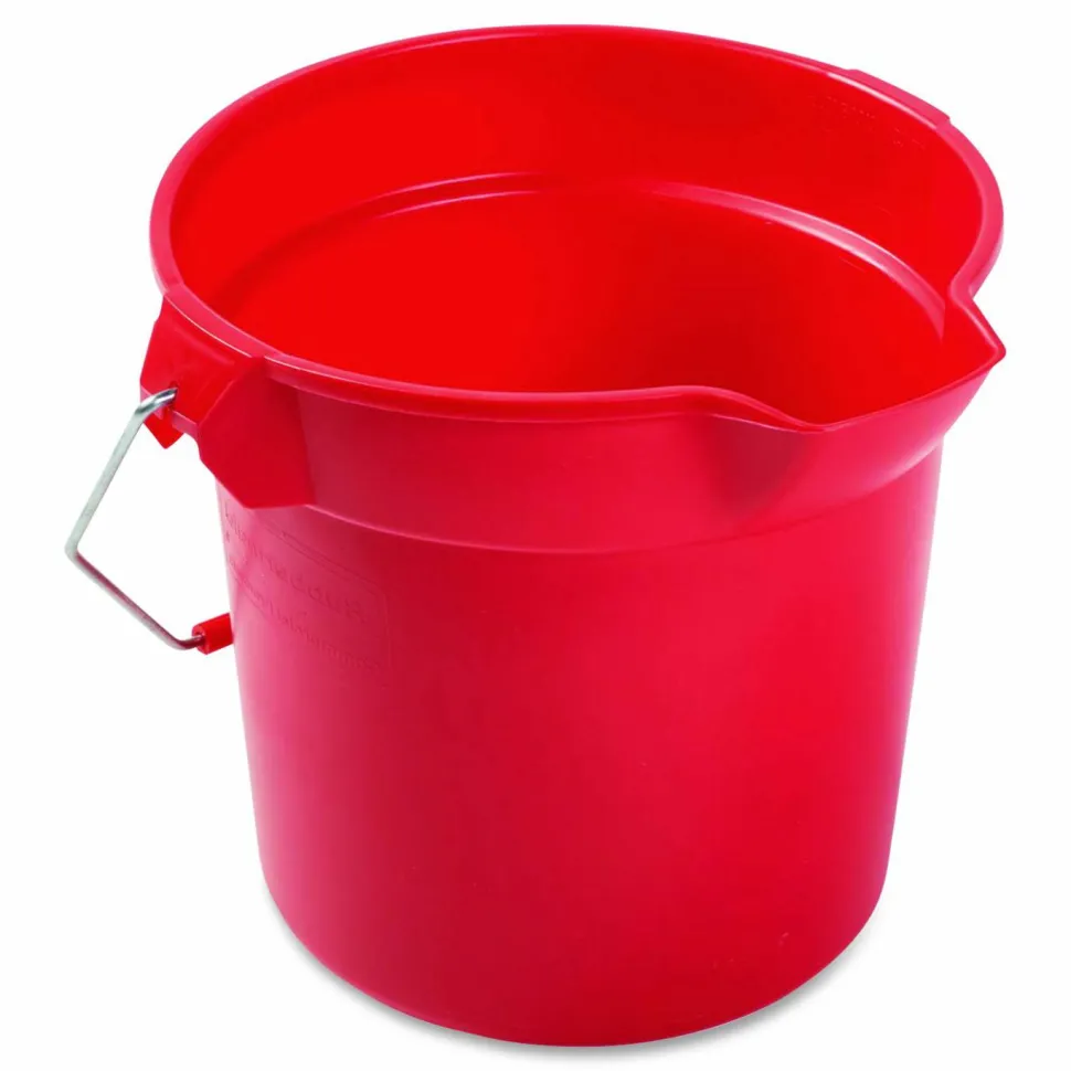 Rubbermaid Commercial BRUTE Round Utility Pail, 10 qt, Plastic, Red, 10.5" Diameter
