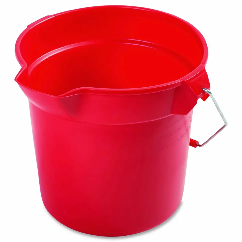 Rubbermaid Commercial BRUTE Round Utility Pail, 10 qt, Plastic, Red, 10.5" Diameter