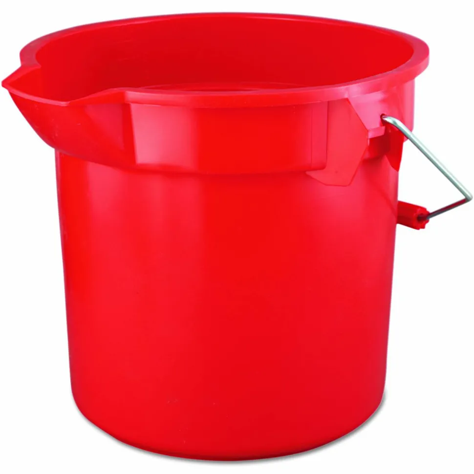 Rubbermaid Commercial BRUTE Round Utility Pail, 14 qt, Plastic, Red, 12" Diameter