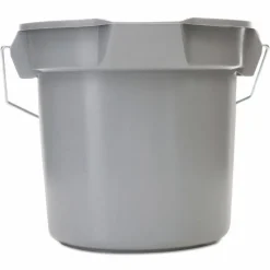 Rubbermaid Commercial BRUTE Round Utility Pail, 14 qt, Plastic, Gray, 12" Diameter