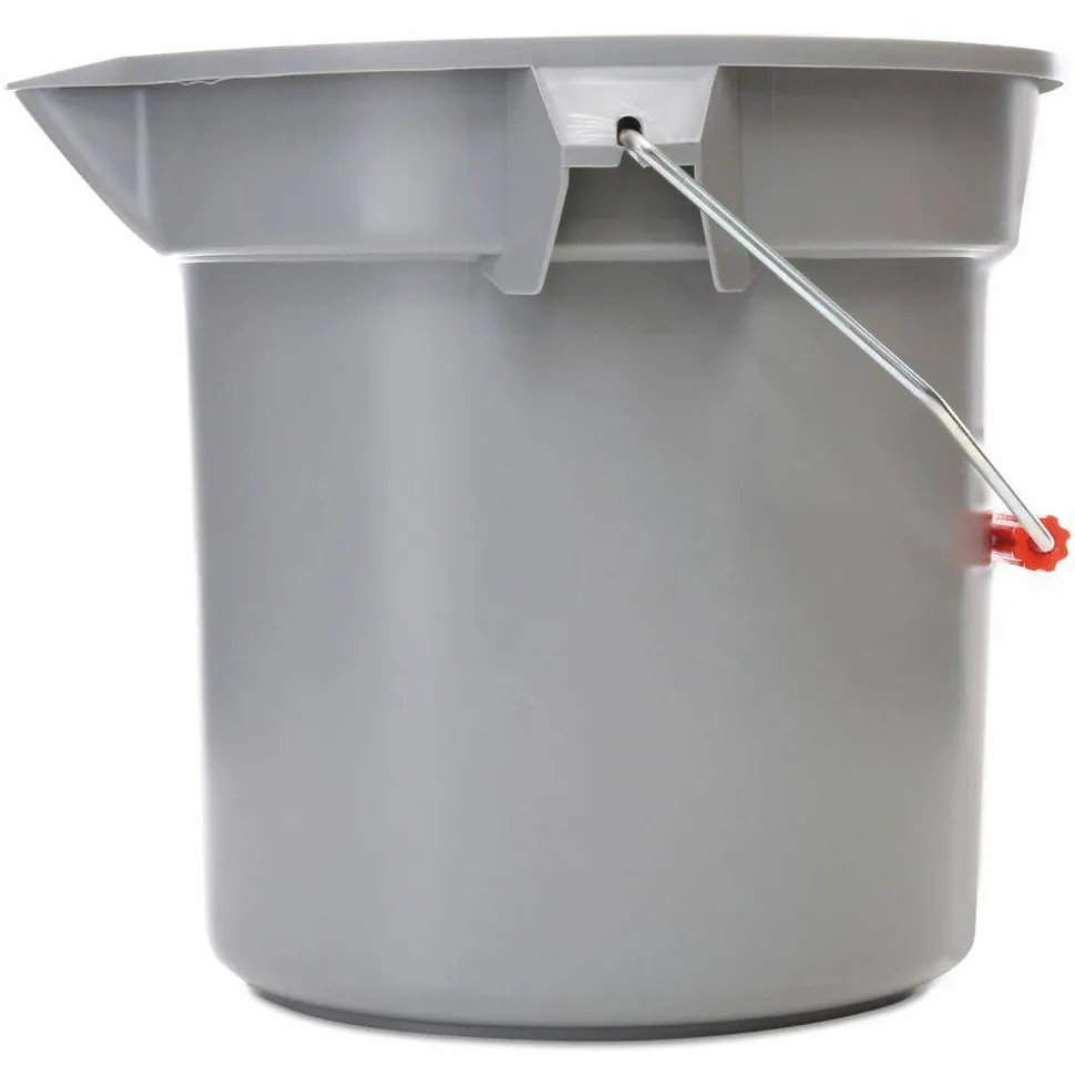 Rubbermaid Commercial BRUTE Round Utility Pail, 14 qt, Plastic, Gray, 12" Diameter