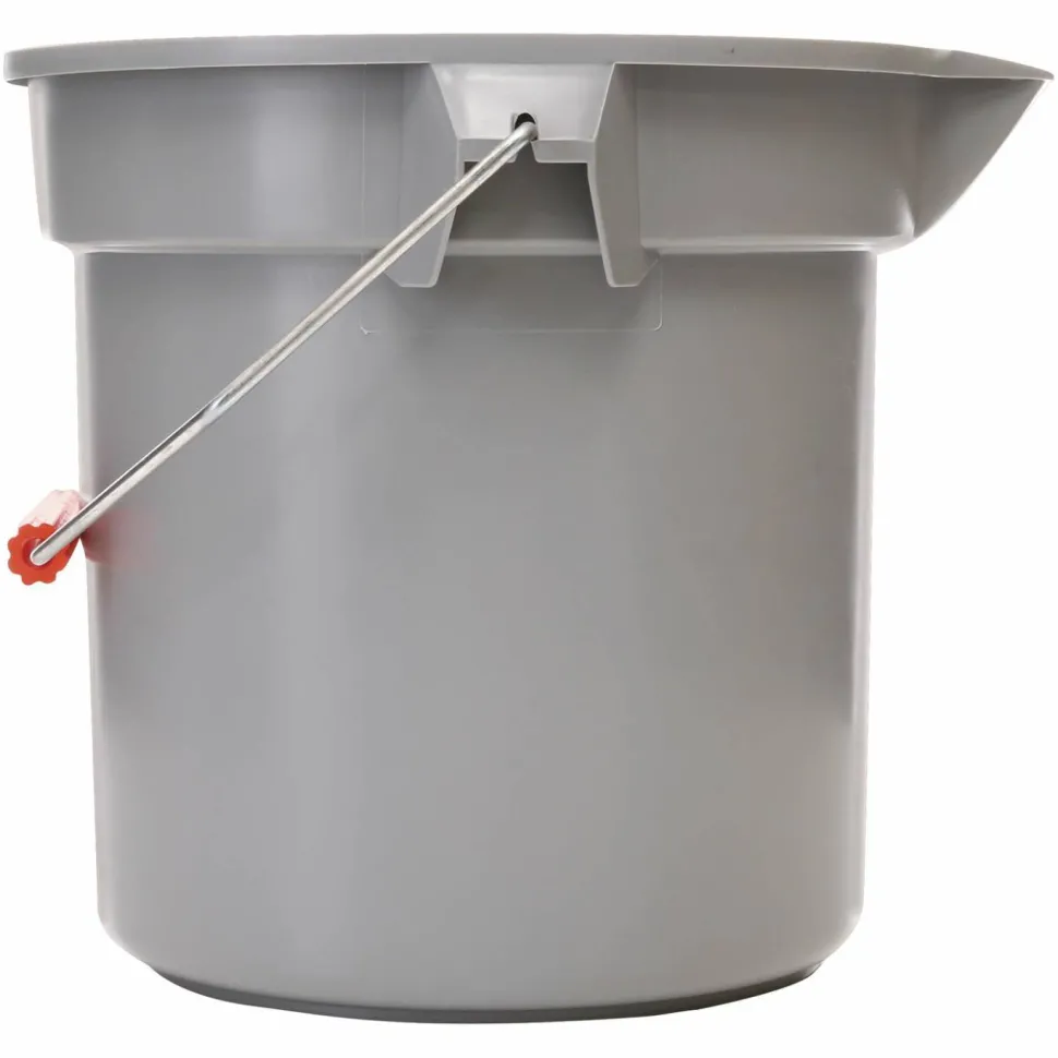 Rubbermaid Commercial BRUTE Round Utility Pail, 14 qt, Plastic, Gray, 12" Diameter