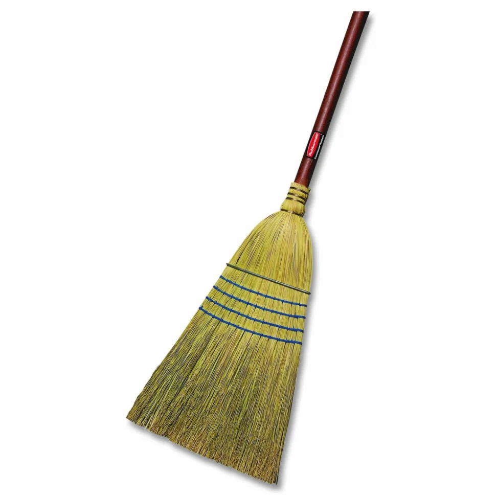 Rubbermaid Commercial Corn-Fill Broom, Corn Fiber Bristles, 38" Overall Length, Blue