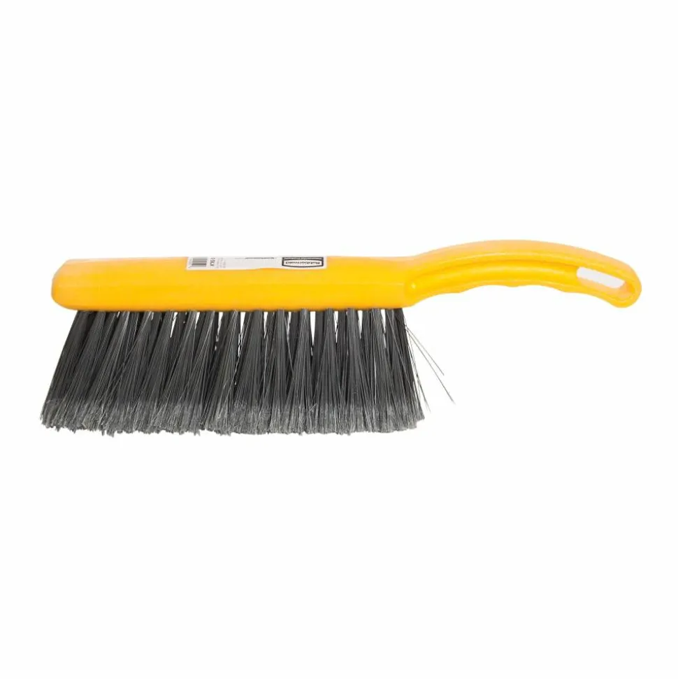 Rubbermaid Commercial Countertop Block Brush - 8" Synthetic Bristle - 12.5" Overall Length - Yellow, Silver - 1 Each