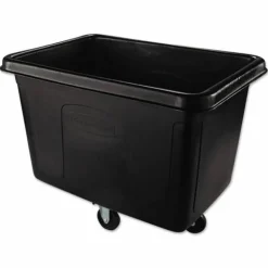 Rubbermaid Commercial Cube Truck, 105 gal, 500 lb Capacity, Plastic, Black