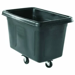Rubbermaid Commercial Cube Truck, 59 gal, 300 lb Capacity, Plastic, Black
