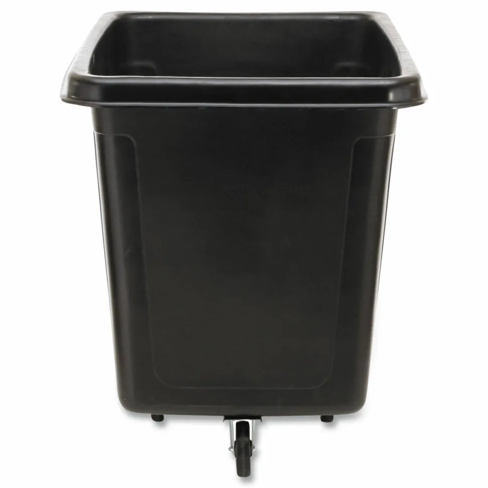 Rubbermaid Commercial Cube Truck, 12 cu ft, 400 lb Capacity, Medium-Density Polyethylene/Metal Frame, Black