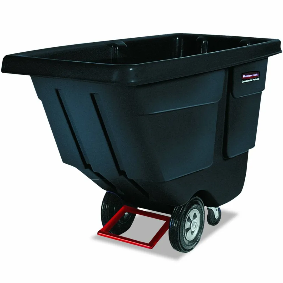 Rubbermaid Commercial 1 cu yd BRUTE Rotomolded Tilt Truck, 850 lb Capacity, Black