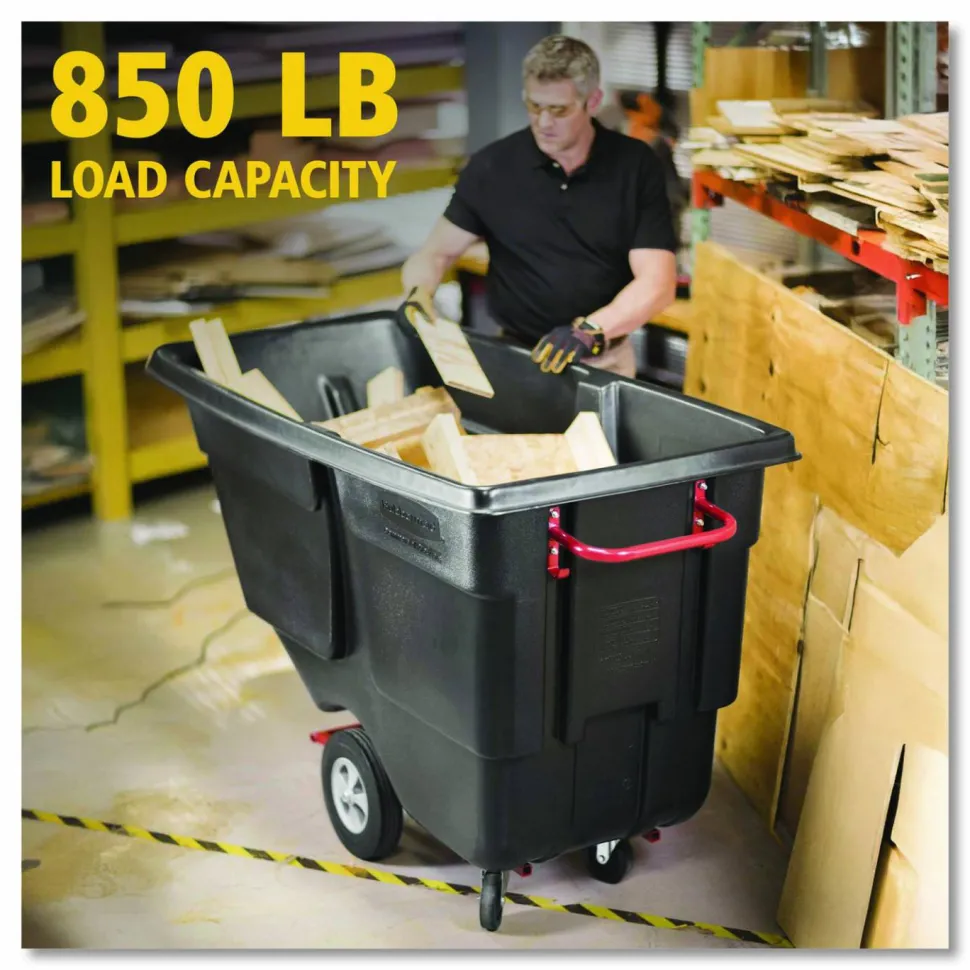 Rubbermaid Commercial 1 cu yd BRUTE Rotomolded Tilt Truck, 850 lb Capacity, Black
