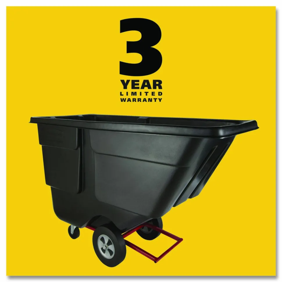 Rubbermaid Commercial 1 cu yd BRUTE Rotomolded Tilt Truck, 850 lb Capacity, Black