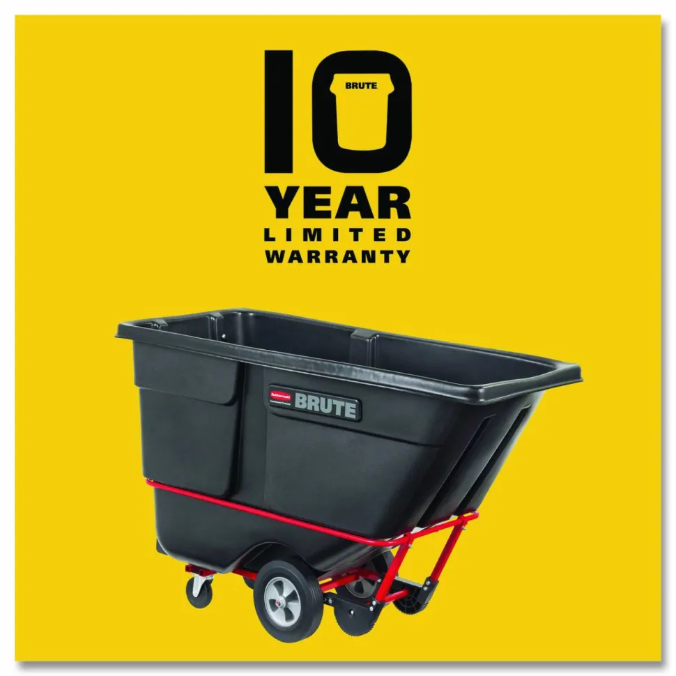 Rubbermaid Commercial 1 cu yd BRUTE Rotomolded Tilt Truck, 1,250 lb Capacity, Black