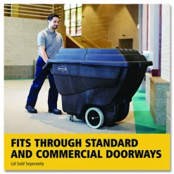 Rubbermaid Commercial 0.5 cu yd Structural Foam Tilt Truck, Utility Duty, 450 lb Capacity, Black