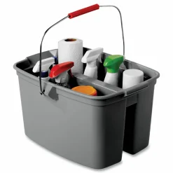 Rubbermaid Commercial Double Utility Pail, 17 qt, Plastic, Gray