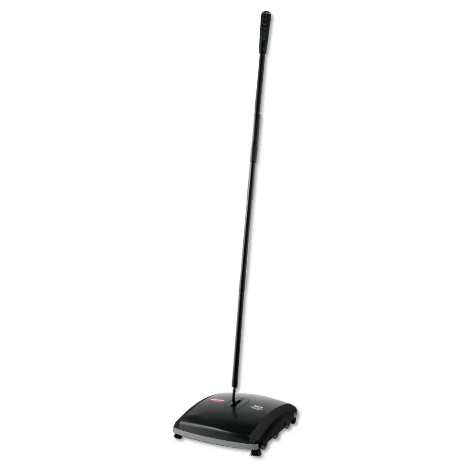 Rubbermaid Commercial Dual Action Sweeper, 44" Steel/Plastic Handle, Black/Yellow