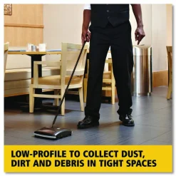 Rubbermaid Commercial Floor and Carpet Sweeper, 44" Handle, Black/Gray