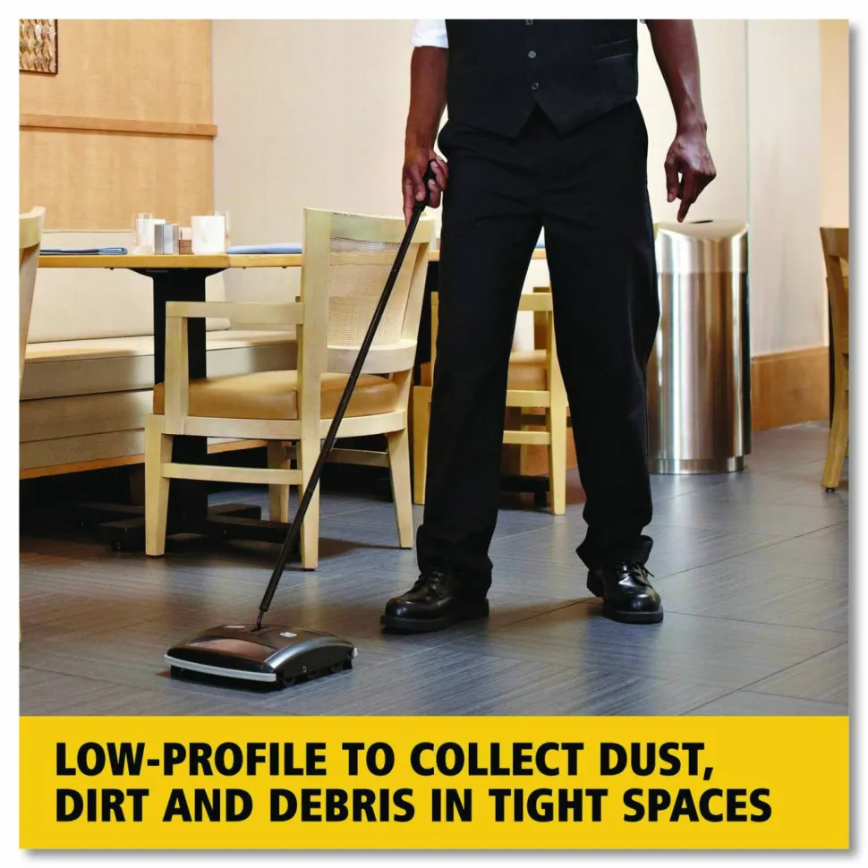 Rubbermaid Commercial Floor and Carpet Sweeper, 44" Handle, Black/Gray