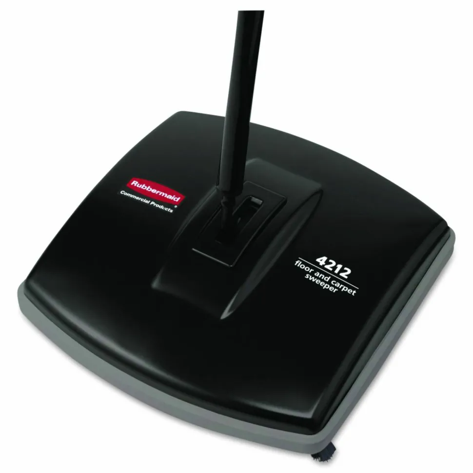 Rubbermaid Commercial Floor and Carpet Sweeper, 44" Handle, Black/Gray