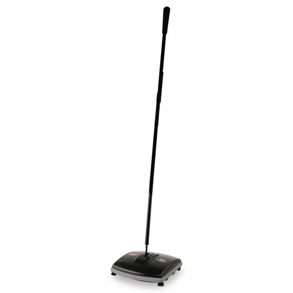 Rubbermaid Commercial Floor and Carpet Sweeper, 44" Handle, Black/Gray
