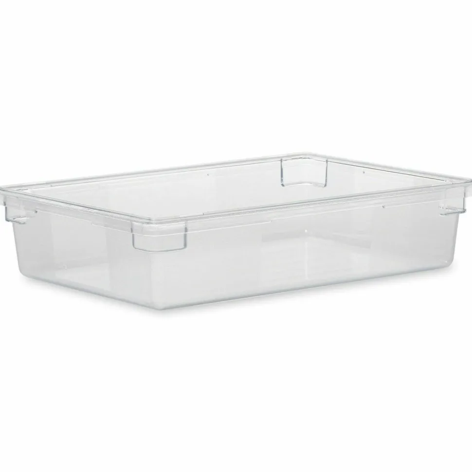 Rubbermaid Commercial Food/Tote Boxes, 8.5 gal, 26 x 18 x 6, Clear, Plastic
