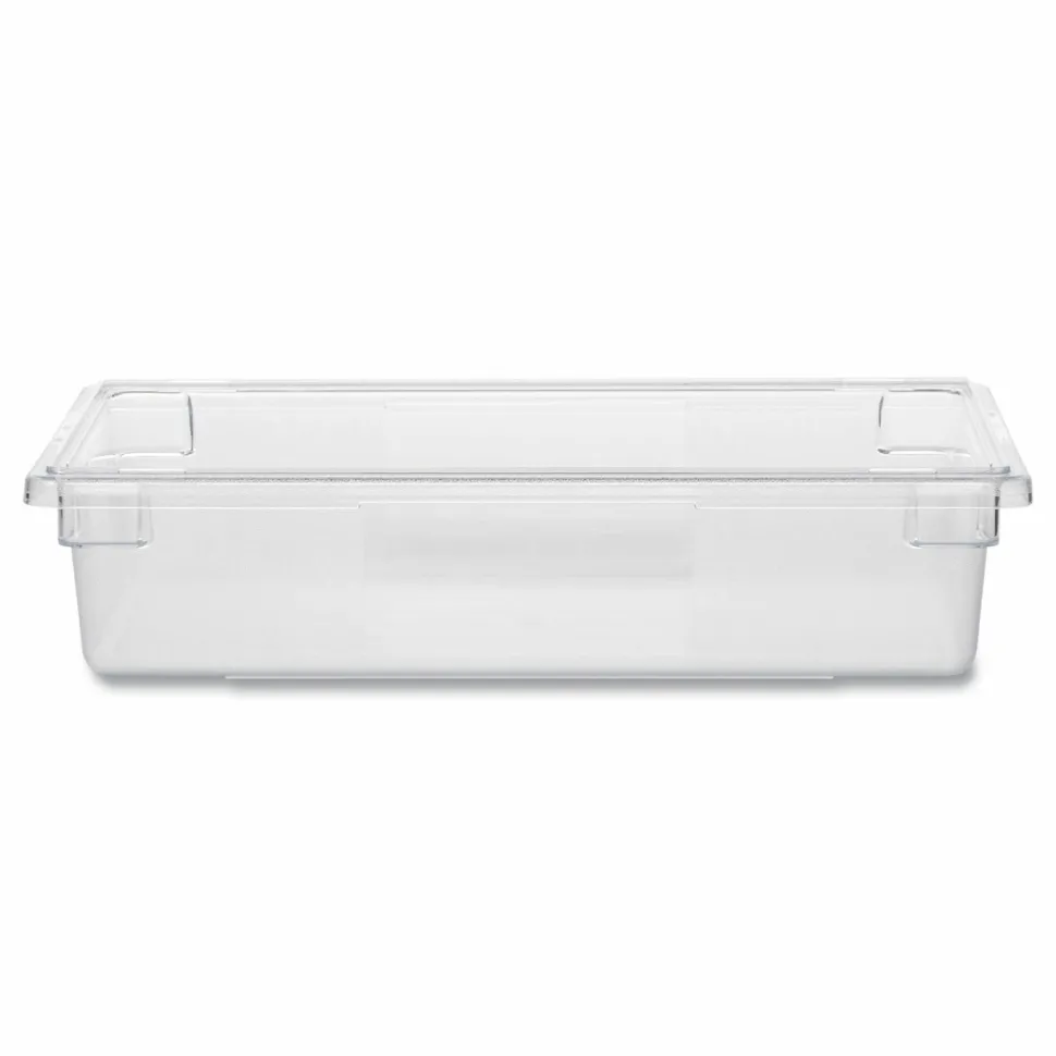 Rubbermaid Commercial Food/Tote Boxes, 8.5 gal, 26 x 18 x 6, Clear, Plastic