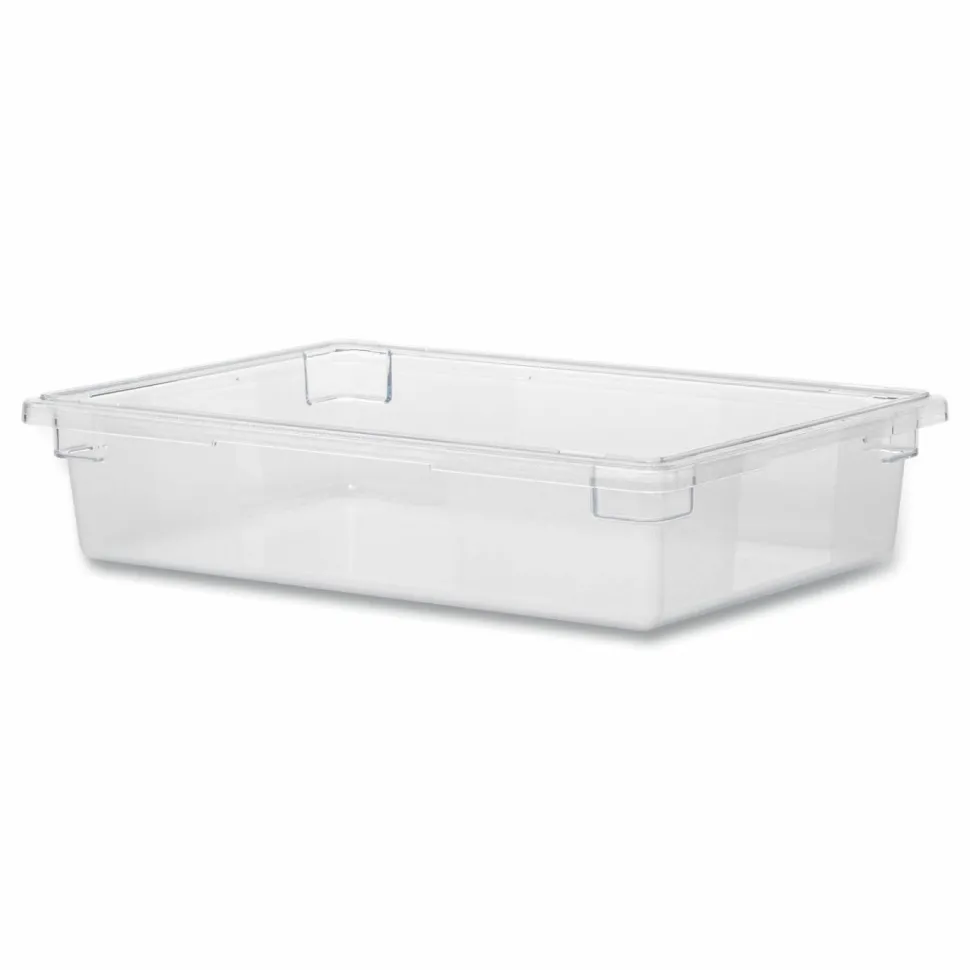 Rubbermaid Commercial Food/Tote Boxes, 8.5 gal, 26 x 18 x 6, Clear, Plastic